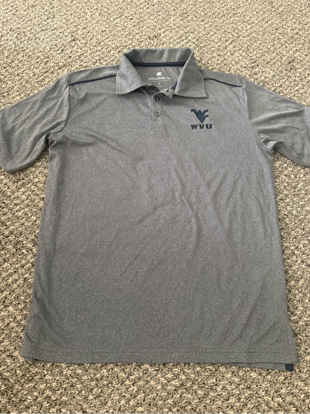 Colosseum Men's Heather Gray WVU Performance Polo